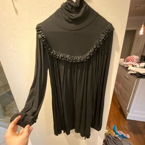 Black turtleneck babydoll dress
